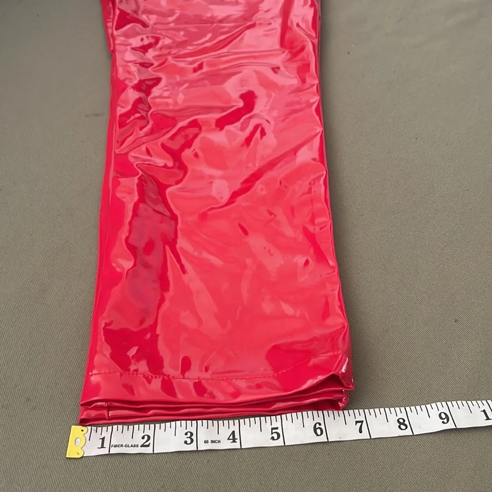 PRETTY little THING  metalic red color Hi-RISE  Size 14” Womens pants - Picture 12 of 15